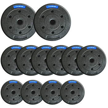 THUNDER bitumen súlyzótárcsa készlet 2x10 kg + 6x5 kg + 4x2,5 kg